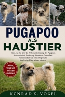 PUGAPOO ALS HAUSTIER: Alles, was Sie über die Welpenentwicklung des Pugapoos, Stubenreinheit, Ernährung, Verhalten, Gesundheit, Familienleben und eine ... Pflege wissen müssen (German Edition) B0H7QJFFJR Book Cover