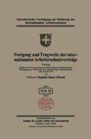 Fortgang Und Tragweite Der Internationalen Arbeiterschutzvertrage 3662236869 Book Cover