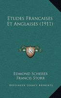 Etudes Francaises Et Anglaises 1161168591 Book Cover