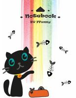 Notebook By FFunny: Black cat on rainbow cover and Dot Graph Line Sketch pages, Extra large (8.5 x 11) inches, 110 pages, White paper, Sketch, Draw and Paint 1986901831 Book Cover