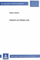 Heinrich Von Kleists Lyrik 3820487220 Book Cover