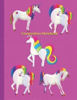 Composition Notebook: Rainbow Unicorns Cover Wide Ruled 100 Pages Students Teachers Parents Schools 1794614109 Book Cover