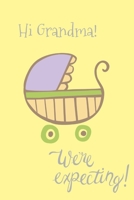 Hi Grandma! We're expecting: Lemon & grey pram baby footprints new arrival announcement lined paperback jotter 169635420X Book Cover