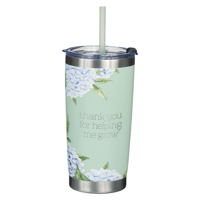With Love Stainless Steel Thank You for Helping Me Grow Mint Green Travel Mug (18oz Double Wall Vacuum Insulated Coffee and Tea Mug W/Lid)