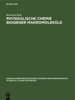 Physikalische Chemie biogener Makromoleküle 3112648951 Book Cover