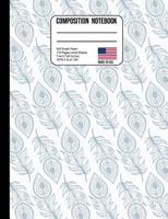 Composition Notebook 5x5 Graph Paper: Trendy Boho Feather Back to School Composition Book for Teachers, Students, Kids and Teens 1074842723 Book Cover