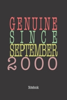 Genuine Since September 2000: Notebook 1657975738 Book Cover