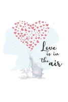 Love Is In The Air: Boyfriend, Girlfriend, Elephant And Rabbit Valentine's day Gift Writing Journal Lined, Diary, Notebook (6 x 9) 120 Page 1677461861 Book Cover