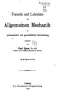 Formeln Und Lehrsatze Der Allgemeinen Mechanik 3956108663 Book Cover