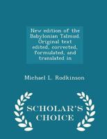 New Edition of the Babylonian Talmud; Volume 8 1120653509 Book Cover