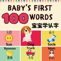 Baby's First 100 Words: A Fun Bilingual 100 Essential First Words for Babies and Toddlers in English, Simplified Chinese, and Pinyin! (Multilingual Vocab Learning for Kids) 1998317781 Book Cover