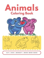 ANIMALS coloring book: cat | dog | monkey | more more more 1673272762 Book Cover