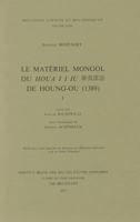 Le Materiel Mongol Du Houa I I Iu de Houng-Ou (1389) 2801700436 Book Cover