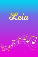 Leia: Sheet Music Note Manuscript Notebook Paper - Pink Blue Gold Personalized Letter L Initial Custom First Name Cover - Musician Composer Instrument Composition Book - 12 Staves a Page Staff Line No 1706711093 Book Cover