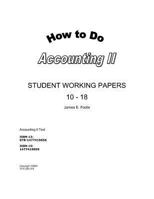 How to Do Accounting II Student Working Papers 1477446788 Book Cover