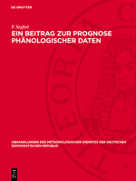 Ein Beitrag Zur Prognose Phänologischer Daten 3112786564 Book Cover