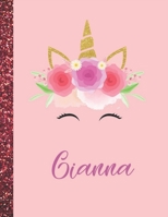Gianna: Gianna Marble Size Unicorn SketchBook Personalized White Paper for Girls and Kids to Drawing and Sketching Doodle Taking Note Size 8.5 x 11 1658521749 Book Cover