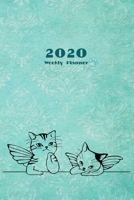 2020 Weekly Planner: Angel Cats Blue Cover Agenda with 12 Months Calendar 1704116996 Book Cover