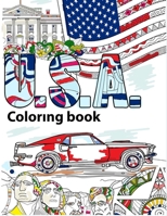 USA Coloring Book: Adult Colouring Fun, Stress Relief Relaxation and Escape 1912675021 Book Cover