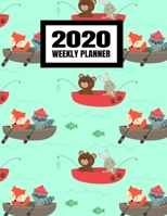 2020 Weekly Planner: January 2020 - December 2020 Calendar Agenda And Daily Schedule - Raccoon Bears Fox Fishing Woodland Animals (8.5x11) 1708181717 Book Cover