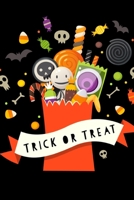 Trick or Treat: Lined Writing Journal Notebook - Halloween Candy with Skulls & Bats - 120 pages - (6 x 9 inches) 1695364821 Book Cover
