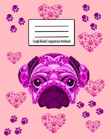Graph Ruled Composition Notebook: Grid Paper Notebook 110 Sheets 8 x 10 (Large) Baby Pink Pug Graphing Paper Notebook For Graphing, Maths, Architects, Drawing and Notes 1089077173 Book Cover