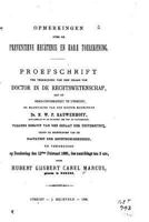 Opmerkingen Over de Preventieve Hechtenis En Hare Toerekening 1523893729 Book Cover