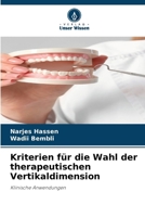 Kriterien für die Wahl der therapeutischen Vertikaldimension (German Edition) 6208474310 Book Cover