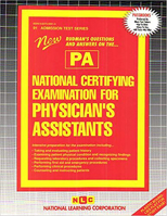 NATIONAL CERTIFYING EXAMINATION FOR PHYSICIAN'S ASSISTANT (PA/NCE): Passbooks Study Guide 0837350913 Book Cover