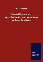 Die Gef Hrdung Der Naturdenkm Ler Und Vorschl GE Zu Ihrer Erhaltung 3846005371 Book Cover