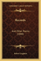 Records: And Other Poems 1164934805 Book Cover