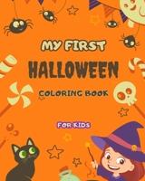 Min første Halloween-fargebok for barn: Flott for små kunstnere: Med sider med morsomme Halloween-tema og søte skumle skumle illustrasjoner B0C54846Y4 Book Cover