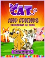 Cats and friends colouring in book B0932FZ85G Book Cover