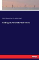 Beitrage Zur Literatur Der Musik 3742819429 Book Cover