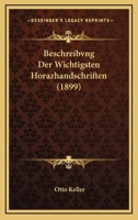 Beschreibvng Der Wichtigsten Horazhandschriften (1899) 1168354072 Book Cover