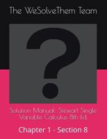 Solution Manual: Stewart Single Variable Calculus 8th Ed.: Chapter 1 - Section 8 1717840949 Book Cover