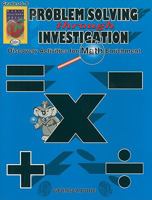 Problem Solving Through Investigation, Book 1: Grades 5-8: Discovery Activities for Math Enrichment 1885111398 Book Cover