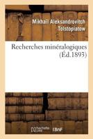 Recherches Mina(c)Ralogiques 2014484090 Book Cover
