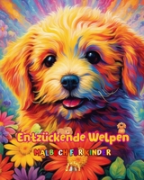 Entzückende Welpen - Malbuch für Kinder - Kreative und lustige Szenen lächelnder Hunde: Bezaubernde Zeichnungen, die Kreativität und Spaß für Kinder fördern B0CBBJBRHS Book Cover