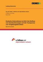 Deutsche Unternehmen im DAX. Der Einfluss von Zweitnotierungen auf die Transparenz von Vergütungsberichten 3668472211 Book Cover