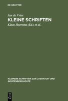 Kleine Schriften 3110002361 Book Cover