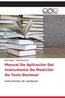 Manual De Aplicación Del Instrumento De Medición De Tesis Doctoral 6200060231 Book Cover