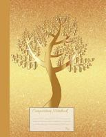 Composition Notebook Tree: Half College Ruled, Half Blank Book to write in for school, take notes, for teen girls, students, teachers, homeschool, aesthetic golden Tree Art Cover 1724585355 Book Cover