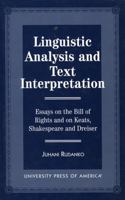 Linguistic Analysis and Text Interpretation 0761807357 Book Cover