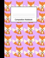 Composition Notebook: Wide Ruled Kids Writing Book Cute Fox on Lilac Design Cover 1089070322 Book Cover