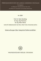 Untersuchungen Uber Integrierte Kettenverstarker 3531022954 Book Cover