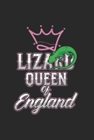 Lizard Queen of England: Cool Animated Sayings For Lizar Queen Design Notebook Composition Book Novelty Gift (6"x9") Dot Grid Notebook to write in 1675319561 Book Cover