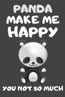 Panda Make Me Happy You Not So Much: Panda Gifts for Panda Lovers Blank Lined Notebooks, Journals, Planners and Diaries to Write In 1673958524 Book Cover