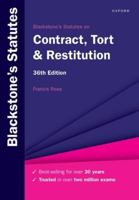 Blackstone's Statutes on Contract, Tort & Restitution 0198971230 Book Cover