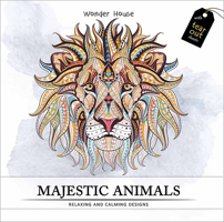 Majestic Animals: Colouring Books for Adults with Tear Out Sheets (Adult Colouring Book) 9386538598 Book Cover